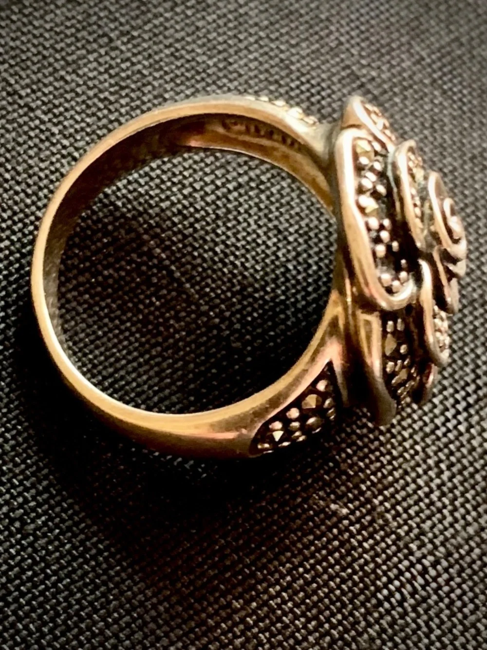 Sterling Silver Rose Ring Thailand Size 7 Floral Statement Vintage